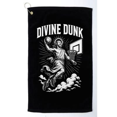 Divine Dunk Jesus Basketball Meme Religious Christian Golf Towel