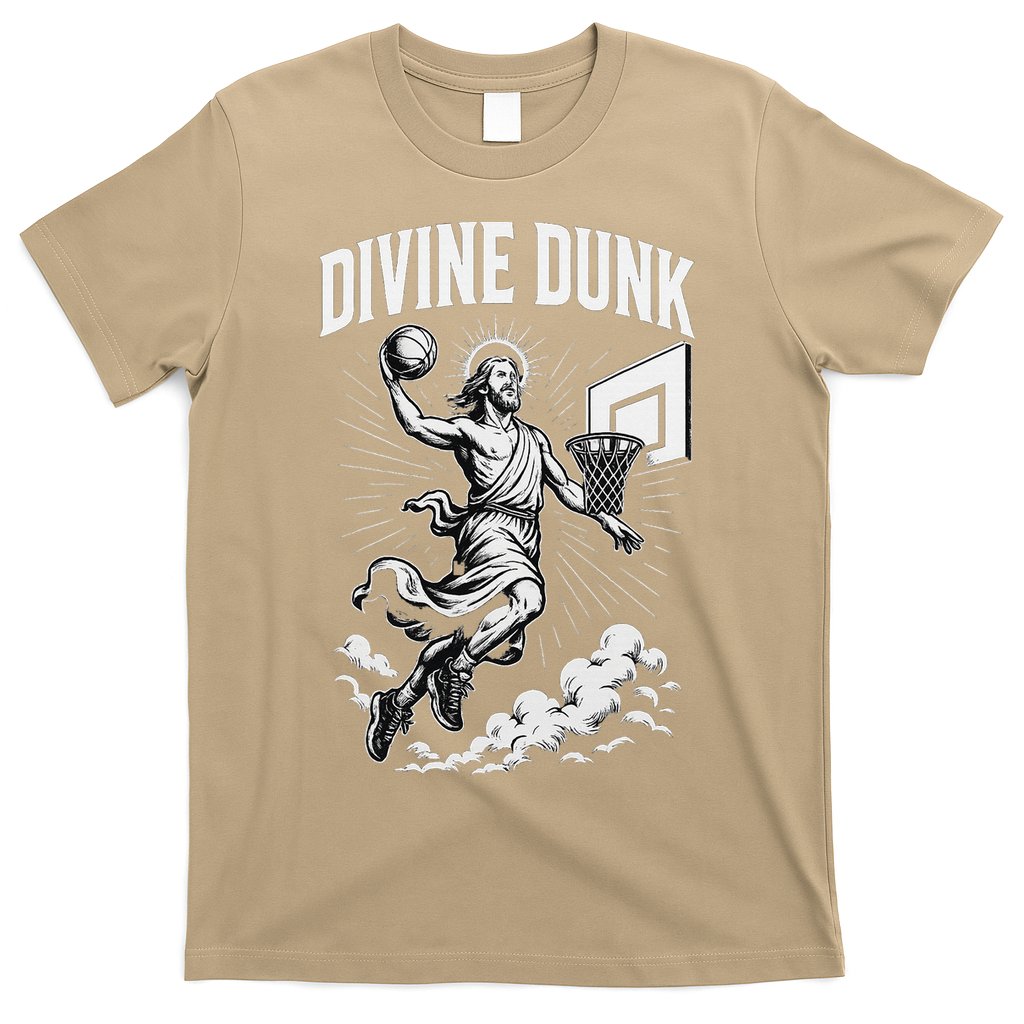 Divine Dunk Jesus Basketball Meme Religious Christian T-Shirt