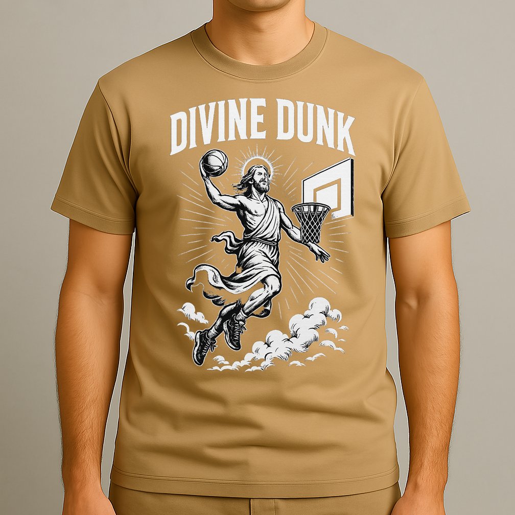 Divine Dunk Jesus Basketball Meme Religious Christian T-Shirt
