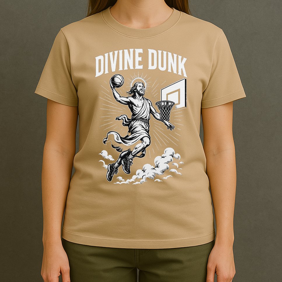 Divine Dunk Jesus Basketball Meme Religious Christian T-Shirt