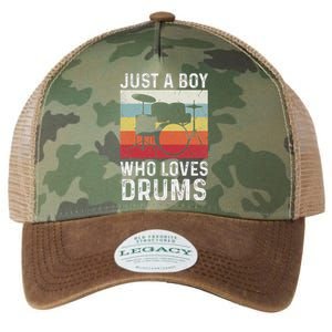 Drummer Drum Just A Boy Who Loves Drums Kit Drumming Legacy Tie Dye Trucker Hat