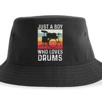 Drummer Drum Just A Boy Who Loves Drums Kit Drumming Sustainable Bucket Hat