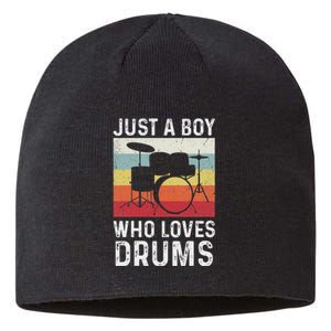 Drummer Drum Just A Boy Who Loves Drums Kit Drumming Sustainable Beanie