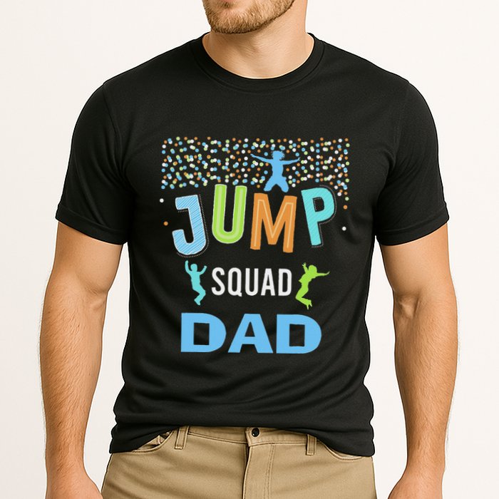 Dad Daddy Jump Squad Birthday Boy Trampoline Jumper Bday Cooling Performance Crew T-Shirt