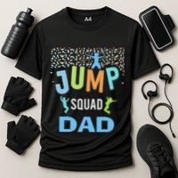 Dad Daddy Jump Squad Birthday Boy Trampoline Jumper Bday Cooling Performance Crew T-Shirt