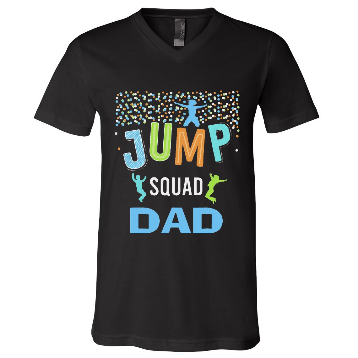 Dad Daddy Jump Squad Birthday Boy Trampoline Jumper Bday V-Neck T-Shirt