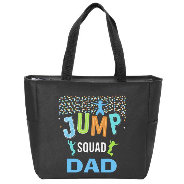 Dad Daddy Jump Squad Birthday Boy Trampoline Jumper Bday Zip Tote Bag