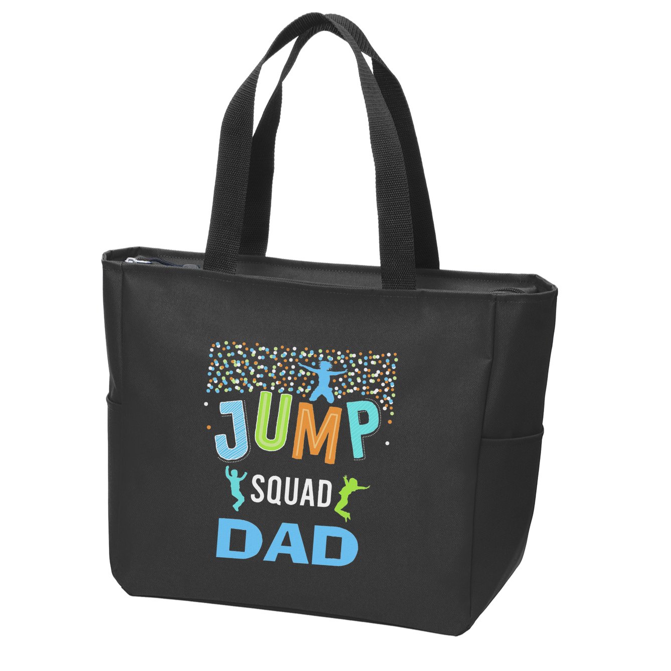 Dad Daddy Jump Squad Birthday Boy Trampoline Jumper Bday Zip Tote Bag