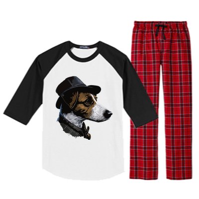 Detective Dog Jack Russell Terrier Raglan Sleeve Pajama Set