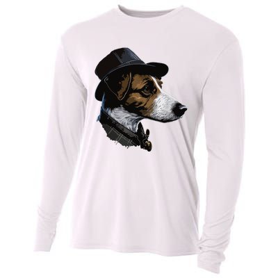 Detective Dog Jack Russell Terrier Cooling Performance Long Sleeve Crew