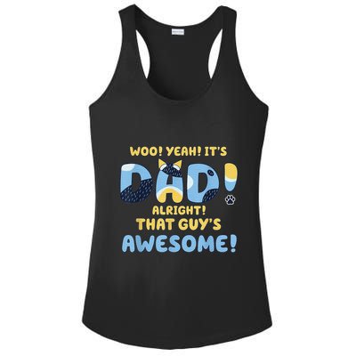 Dog Dad Joke ItS Dad Alright That Guys Awesome Fathers Day Ladies PosiCharge Competitor Racerback Tank