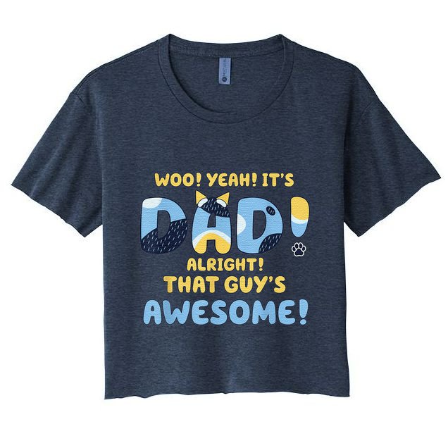 Dog Dad Joke ItS Dad Alright That Guys Awesome Fathers Day Crop Top