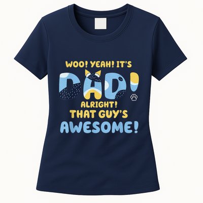 Dog Dad Joke ItS Dad Alright That Guys Awesome Fathers Day Womens T-Shirt