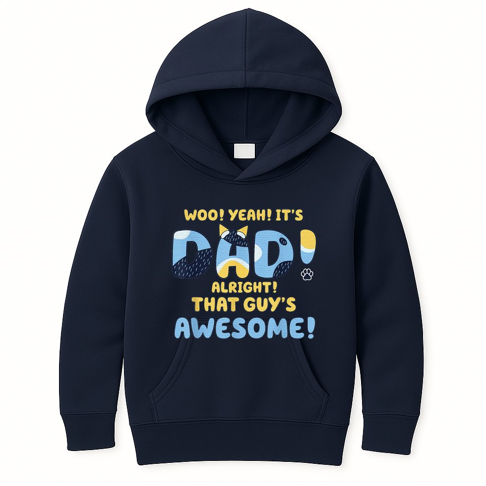 Dog Dad Joke ItS Dad Alright That Guys Awesome Fathers Day Kids Hoodie