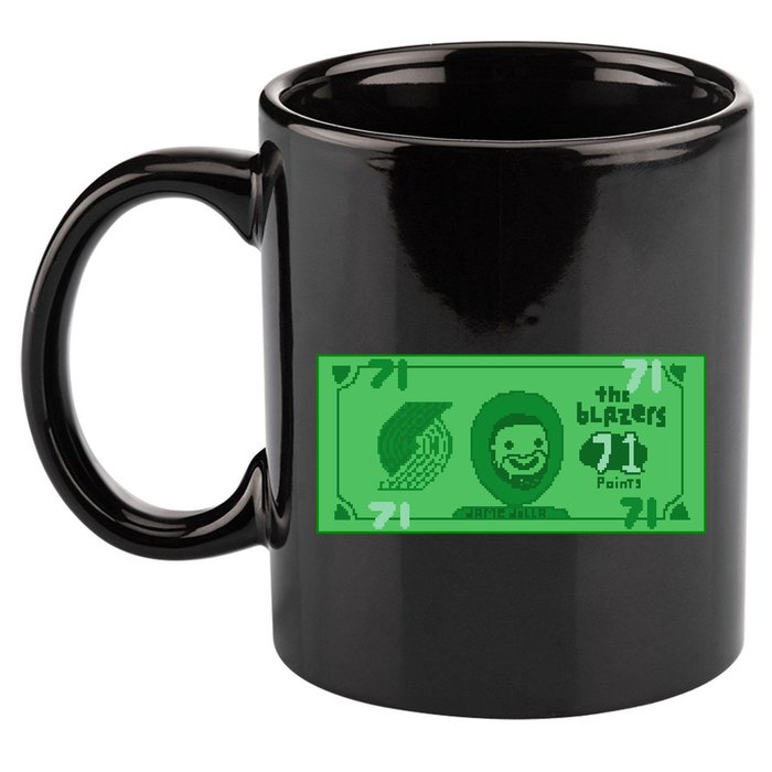 Dame Dolla Jame Dolla The Blazers 71 Points 11oz C Handle Ceramic Mug