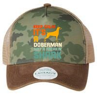 Doberman Dog Keep Calm ItS A Doberman Not A Shark Legacy Tie Dye Trucker Hat