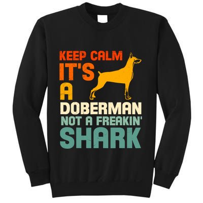 Doberman Dog Keep Calm ItS A Doberman Not A Shark Sweatshirt