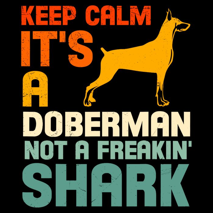Doberman Dog Keep Calm ItS A Doberman Not A Shark T-Shirt