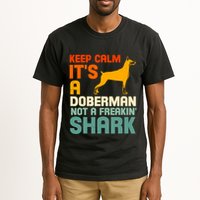 Doberman Dog Keep Calm ItS A Doberman Not A Shark Tall T-Shirt