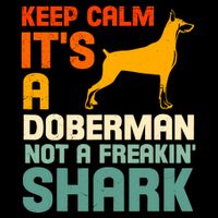 Doberman Dog Keep Calm ItS A Doberman Not A Shark 16 in Basic Backpack