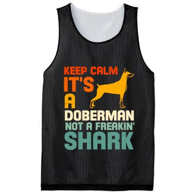 Doberman Dog Keep Calm ItS A Doberman Not A Shark Mesh Reversible Basketball Jersey Tank