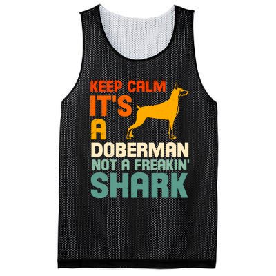 Doberman Dog Keep Calm ItS A Doberman Not A Shark Mesh Reversible Basketball Jersey Tank