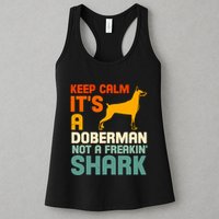 Doberman Dog Keep Calm ItS A Doberman Not A Shark Womens Tank Top