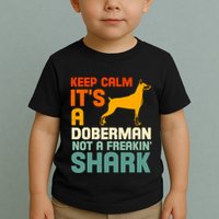 Doberman Dog Keep Calm ItS A Doberman Not A Shark Toddler T-Shirt