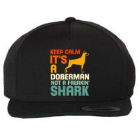 Doberman Dog Keep Calm ItS A Doberman Not A Shark Wool Snapback Cap