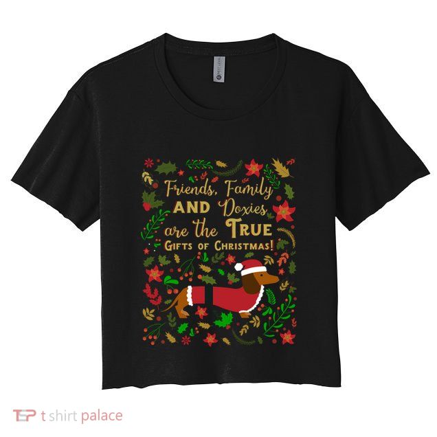 Dachshund Dog Lover Christmas Ugly Sweater Xmas Gift Crop Top