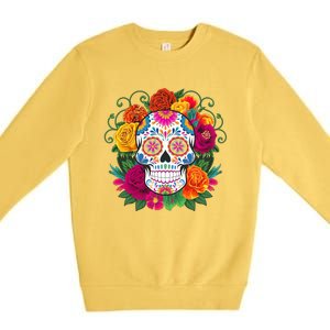 Dia De Los Muertos Costume Day Of The Dead Sugar Skull Premium Crewneck Sweatshirt