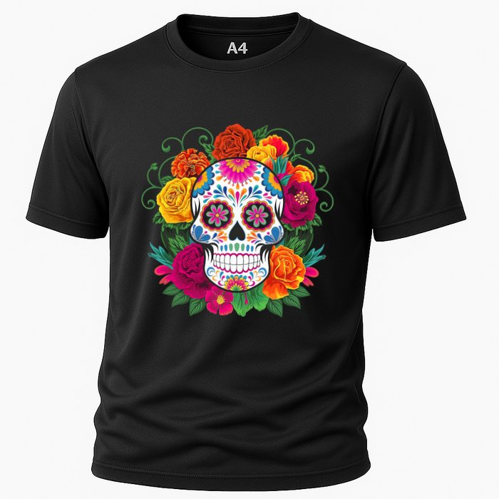 Dia De Los Muertos Costume Day Of The Dead Sugar Skull Cooling Performance Crew T-Shirt