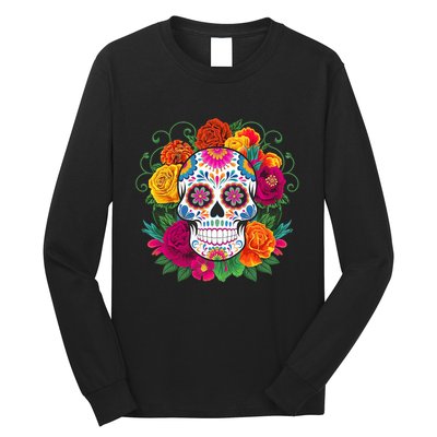 Dia De Los Muertos Costume Day Of The Dead Sugar Skull Long Sleeve Shirt