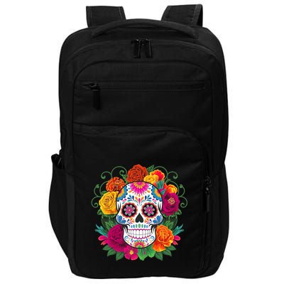Dia De Los Muertos Costume Day Of The Dead Sugar Skull Impact Tech Backpack
