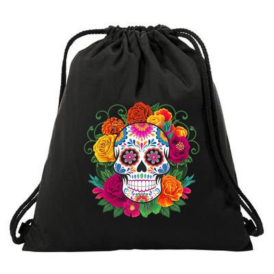 Dia De Los Muertos Costume Day Of The Dead Sugar Skull Drawstring Bag