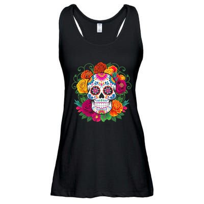 Dia De Los Muertos Costume Day Of The Dead Sugar Skull Ladies Essential Flowy Tank