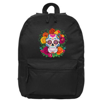 Dia De Los Muertos Costume Day Of The Dead Sugar Skull 16 in Basic Backpack
