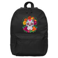 Dia De Los Muertos Costume Day Of The Dead Sugar Skull 16 in Basic Backpack