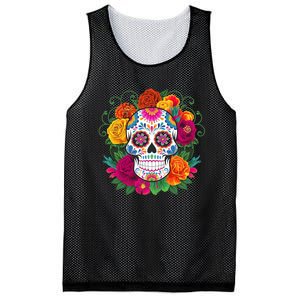 Dia De Los Muertos Costume Day Of The Dead Sugar Skull Mesh Reversible Basketball Jersey Tank