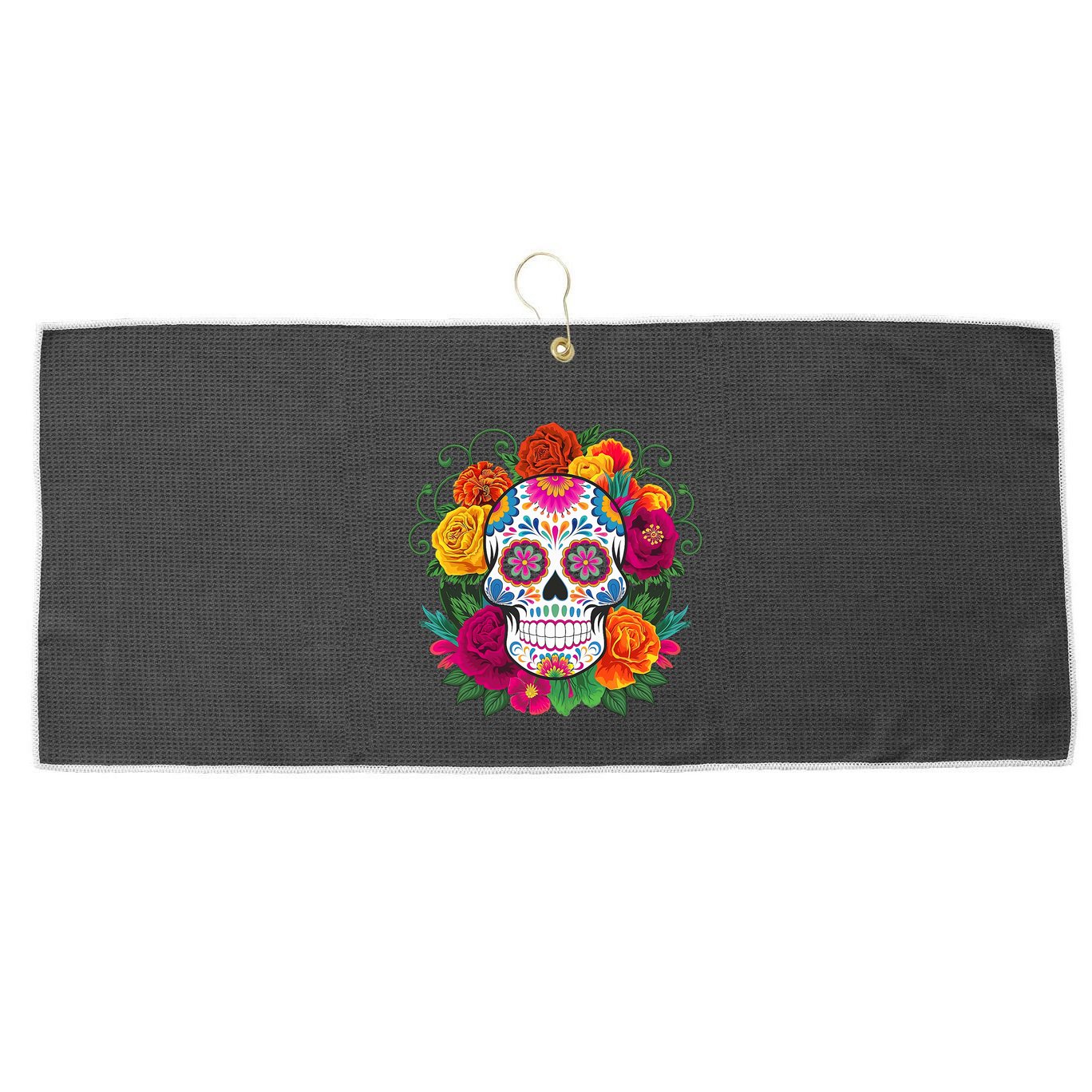 Dia De Los Muertos Costume Day Of The Dead Sugar Skull Large Microfiber Waffle Golf Towel