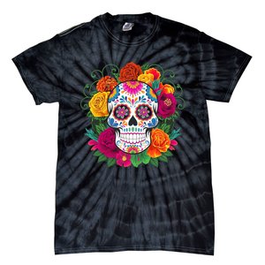 Dia De Los Muertos Costume Day Of The Dead Sugar Skull Tie-Dye T-Shirt