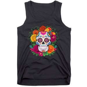 Dia De Los Muertos Costume Day Of The Dead Sugar Skull Tank Top