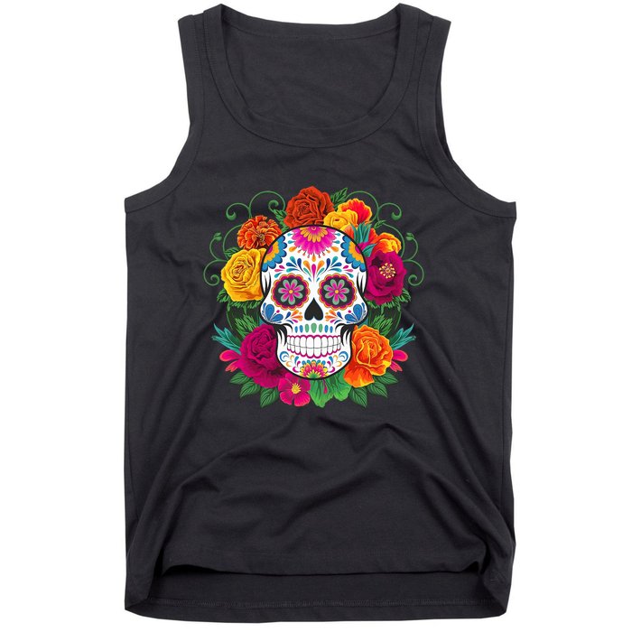 Dia De Los Muertos Costume Day Of The Dead Sugar Skull Tank Top