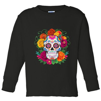 Dia De Los Muertos Costume Day Of The Dead Sugar Skull Toddler Long Sleeve Shirt