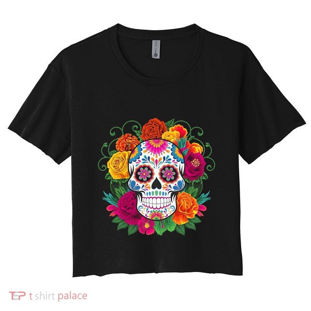 Dia De Los Muertos Costume Day Of The Dead Sugar Skull Crop Top