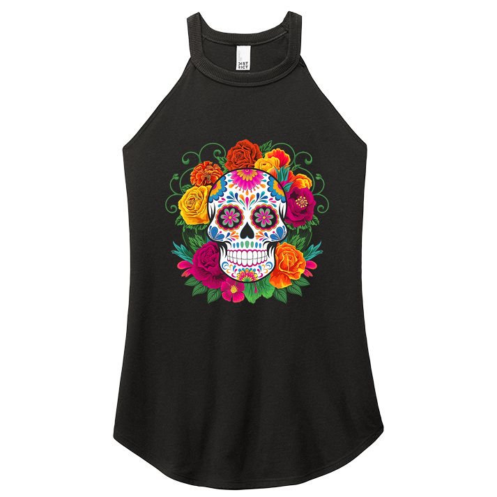 Dia De Los Muertos Costume Day Of The Dead Sugar Skull Women's Perfect Tri Rocker Tank