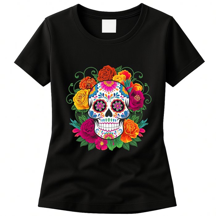 Dia De Los Muertos Costume Day Of The Dead Sugar Skull Womens T-Shirt