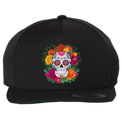 Dia De Los Muertos Costume Day Of The Dead Sugar Skull Wool Snapback Cap