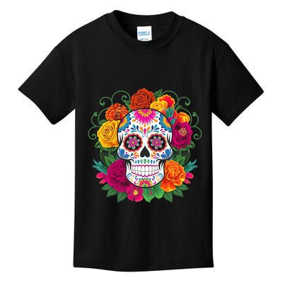 Dia De Los Muertos Costume Day Of The Dead Sugar Skull Kids T-Shirt