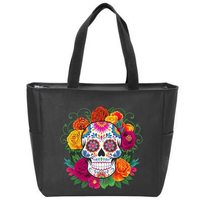Dia De Los Muertos Costume Day Of The Dead Sugar Skull Zip Tote Bag